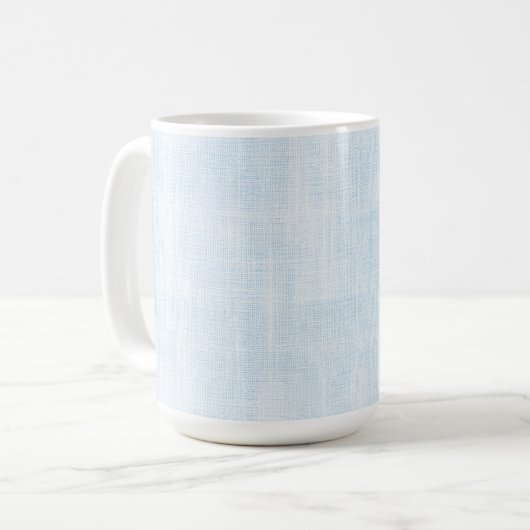 Hellblauer falscher Leinen-Junggesellinnenabschied Kaffeetasse (Vorderseite Links)