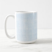 Hellblauer falscher Leinen-Junggesellinnenabschied Kaffeetasse (Links)