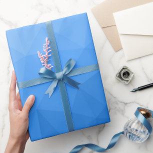 Hellblauer Farbverlauf geometrisches Netz Muster Geschenkpapier