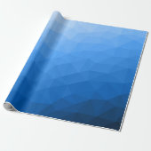 Hellblauer Farbverlauf geometrisches Netz Muster Geschenkpapier (Ungerollt)