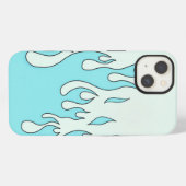 Hellblauer Flamme iPhone Hülle (Rückseite (Horizontal))