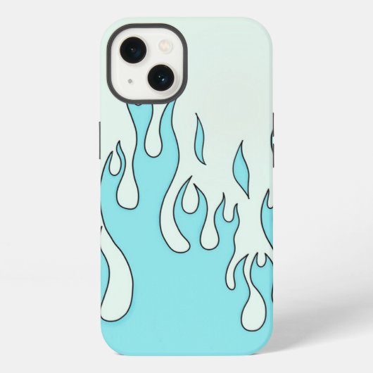 Hellblauer Flamme iPhone Hülle (Rückseite)