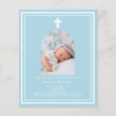 Hellblauer Foto Boy Taufe (Vorderseite)