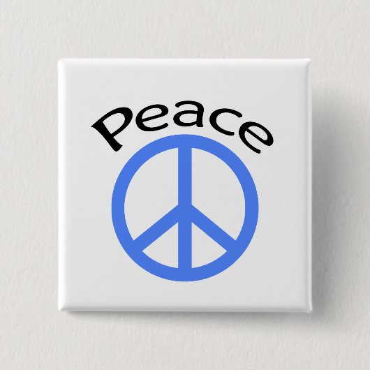 Hellblauer Frieden u. Wort Button (Vorderseite)