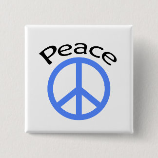 Hellblauer Frieden u. Wort Button