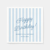 Hellblauer Geburtstag Coastal Chic Benutzerdefinie Serviette (Vorderseite)