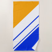 Hellblauer, gelber, diagonaler weißer Racing Strei Strandtuch (Vorderseite)