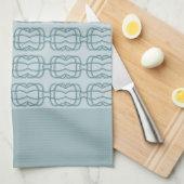 Hellblauer gemusterter Designer Geschirrtuch (Viertel Falte)