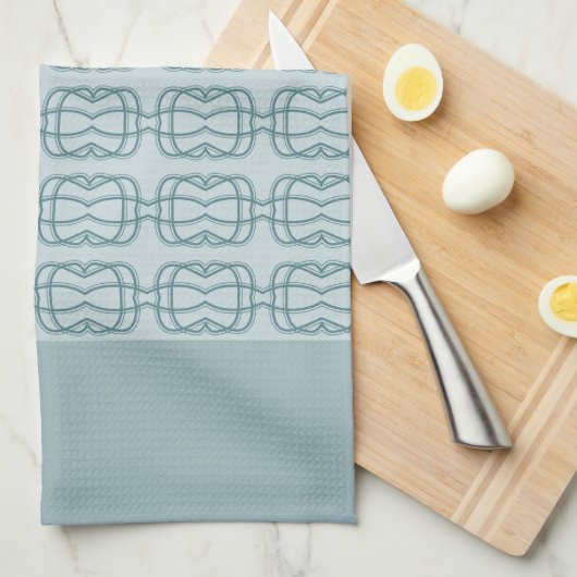 Hellblauer gemusterter Designer Geschirrtuch (Viertel Falte)