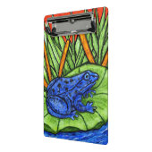 Hellblauer Gepunkteter Frosch auf Lily Pad Hochtön Mini Klemmbrett (Gewinkelt2)