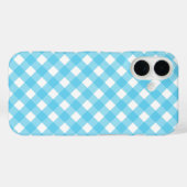 Hellblauer Gingham Case-Mate iPhone Hülle (Rückseite (Horizontal))
