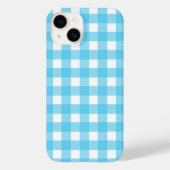 Hellblauer Gingham Case-Mate iPhone Hülle (Rückseite)