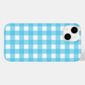 Hellblauer Gingham Case-Mate iPhone Hülle (Rückseite (Horizontal))