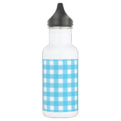 Hellblauer Gingham Edelstahlflasche (Links)