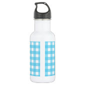 Hellblauer Gingham Edelstahlflasche (Rückseite)