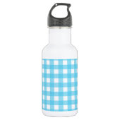 Hellblauer Gingham Edelstahlflasche (Vorderseite)