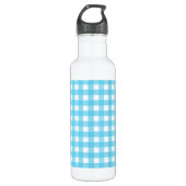 Hellblauer Gingham Edelstahlflasche (Vorderseite)