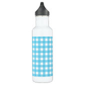 Hellblauer Gingham Edelstahlflasche (Rechts)