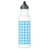 Hellblauer Gingham Edelstahlflasche (Links)