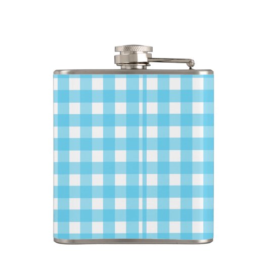 Hellblauer Gingham Flachmann (Rückseite)