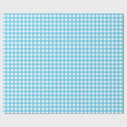 Hellblauer Gingham Geschenkpapier (Flach)