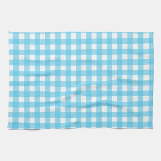 Hellblauer Gingham Geschirrtuch (Horizontal)