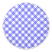 Hellblauer Gingham Keramikknauf (Vorderseite)