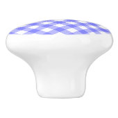 Hellblauer Gingham Keramikknauf (Seitenansicht)