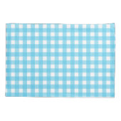 Hellblauer Gingham Kissenbezug (Rückseite)