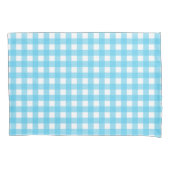 Hellblauer Gingham Kissenbezug (Vorderseite)