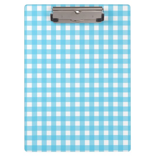 Hellblauer Gingham Klemmbrett (Vorderseite)