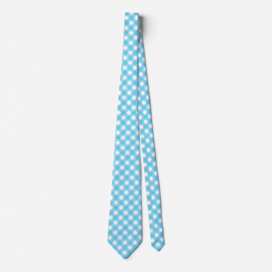 Hellblauer Gingham Krawatte (Vorderseite)