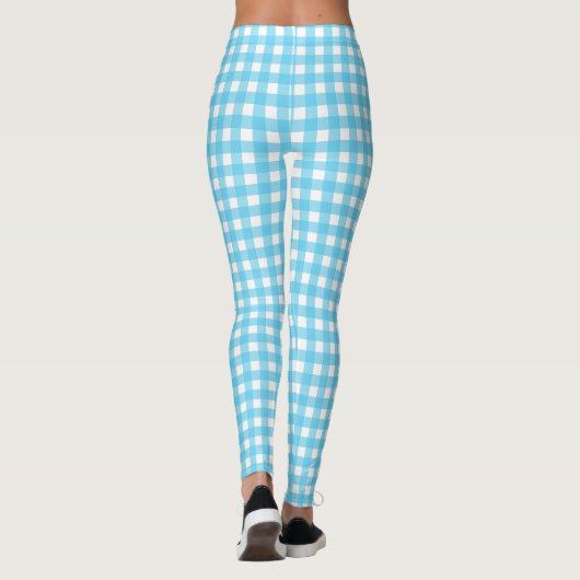 Hellblauer Gingham Leggings (Rückseite)