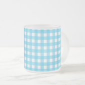 Hellblauer Gingham Mattglastasse (VorderseiteRechts)
