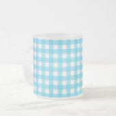 Hellblauer Gingham Mattglastasse (Vorderseite Links)