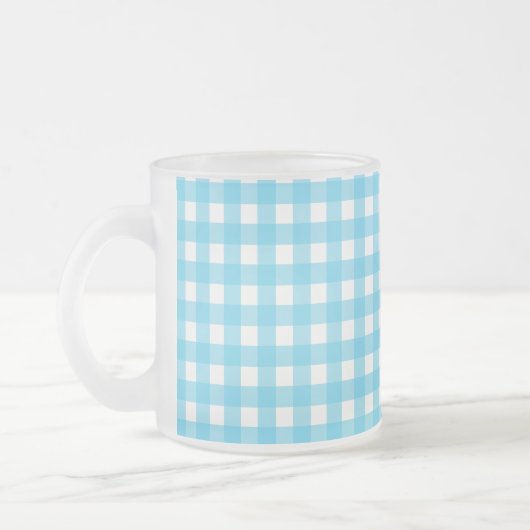 Hellblauer Gingham Mattglastasse (Links)