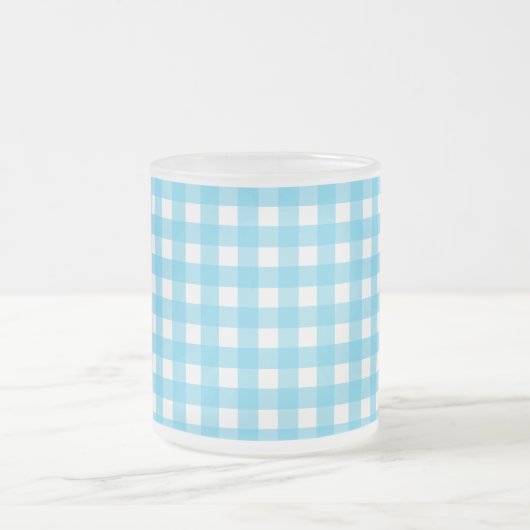 Hellblauer Gingham Mattglastasse (Mittel)