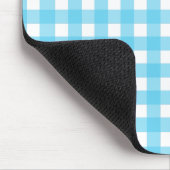 Hellblauer Gingham Mousepad (Ecke)