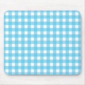 Hellblauer Gingham Mousepad (Vorne)