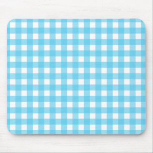 Hellblauer Gingham Mousepad