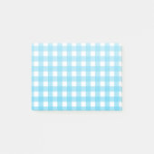 Hellblauer Gingham Post-it Klebezettel (Vorderseite)