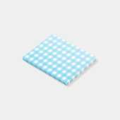 Hellblauer Gingham Post-it Klebezettel (angewinkelt)