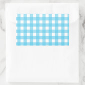 Hellblauer Gingham Rechteckiger Aufkleber (Tasche)