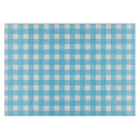 Hellblauer Gingham Schneidebrett (Vorderseite)