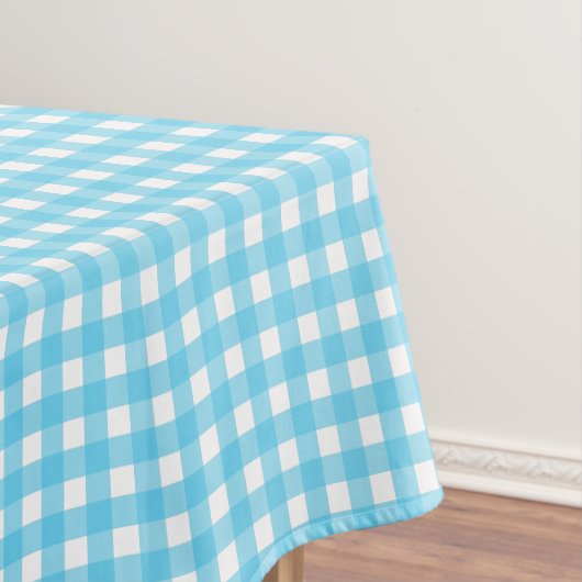 Hellblauer Gingham Tischdecke (Beispiel)