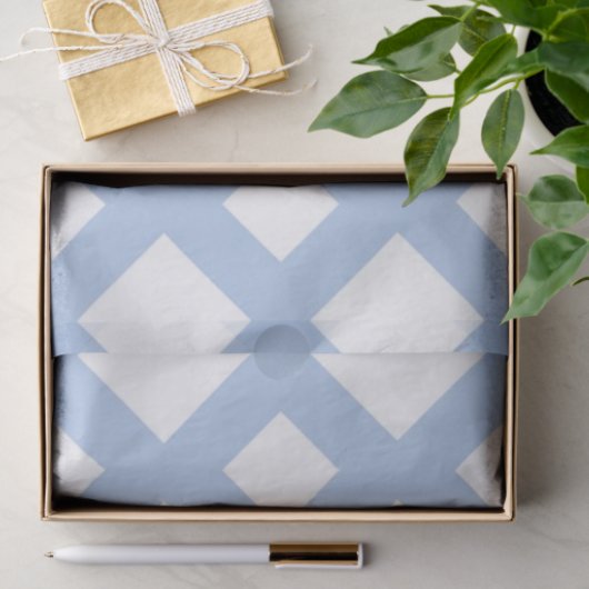 Hellblauer Gitter im Weißzettel Seidenpapier (Geschenk)