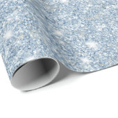 Hellblauer Glitter-Geburtstag Geschenkpapier (Rolleneckpunkt)