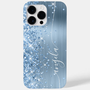 Hellblauer Glitter Glam Signature Case-Mate iPhone 14 Pro Max Hülle