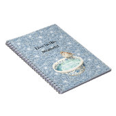 Hellblauer Glitter-Vogelbad Notizblock (Rechte Seite)
