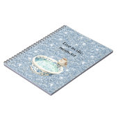 Hellblauer Glitter-Vogelbad Notizblock (Linke Seite)